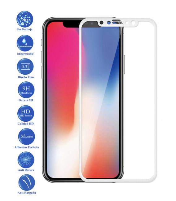 Protector de Cristal Templado Completo 3D 9H para Apple Iphone X 10 Elige Color
