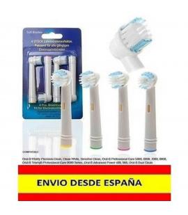 4 Recambios COMPATIBLES con cepillo de dientes electrico ORAL-B cabezal BRAUN