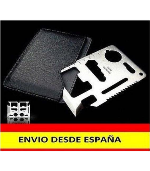 2x LLAVERO TARJETA MULTIUSO HERRAMIENTA PARA CAMPING SUPERVIVENCIA DE ACERO