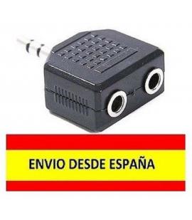 ADAPTADOR AUDIO DE JACK MACHO 3.5 mm A DOBLE JACK HEMBRA DUPLICADOR PARA CASCOS