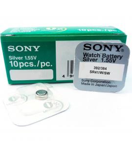 Pila de boton Sony bateria original Oxido de Plata SR41 en blister 1X Unidad