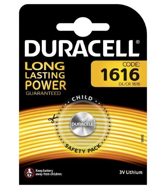 Pilas de boton Duracell bateria original Litio CR1616 3V en blister 5X Unidades