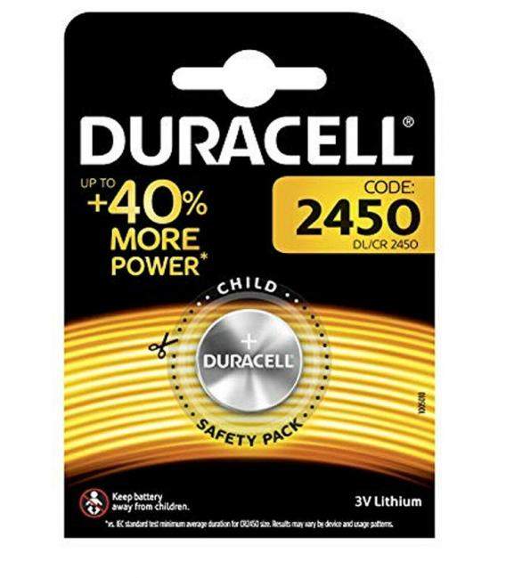 Pila de boton Duracell bateria original Litio CR2450 3V en blister 1X Unidad