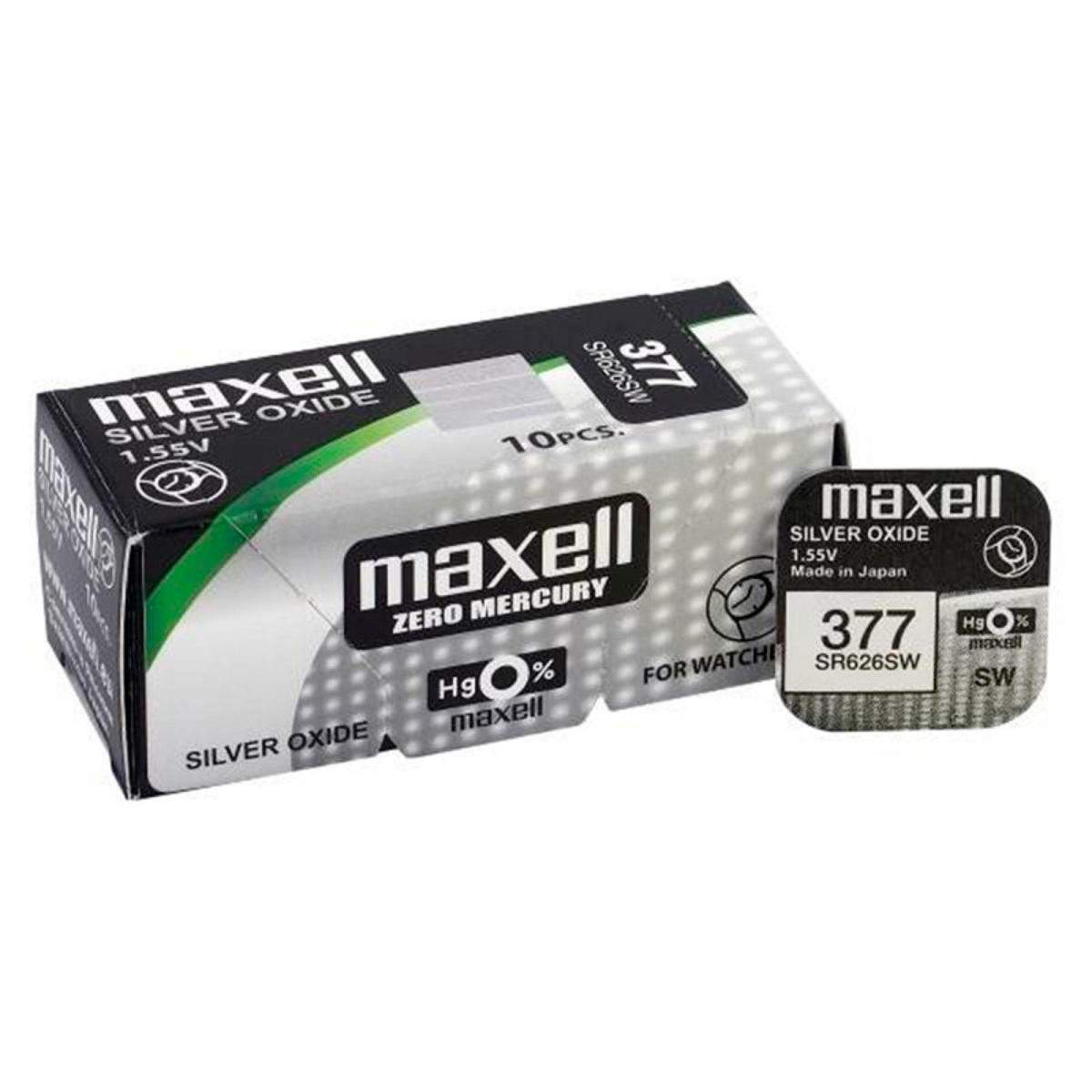 Pila de boton Maxell bateria original Oxido de Plata SR626SW
