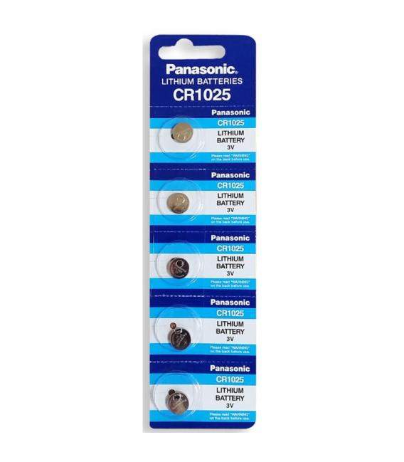 Pilas de boton Panasonic bateria original Litio CR1025 3V en blister 5X Unidades