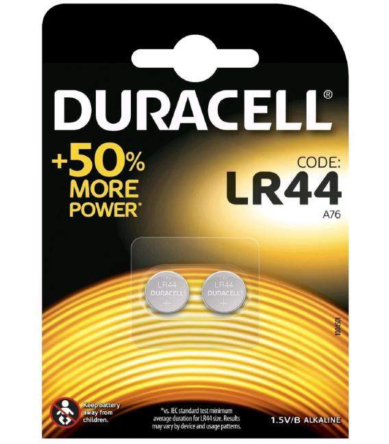 Pilas de boton Duracell bateria original Alcalina LR44 1,5V blister 2X Unidades