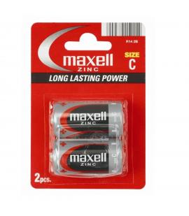 Pilas Maxell bateria original Salina Manganeso Tipo C R14 blister 10X Unidades