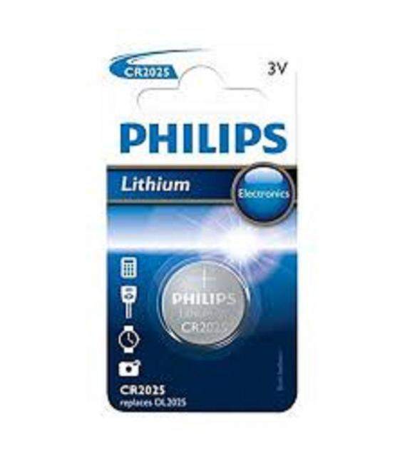 Pila de boton Philips bateria original Litio CR2025 3V en blister 1X Unidad
