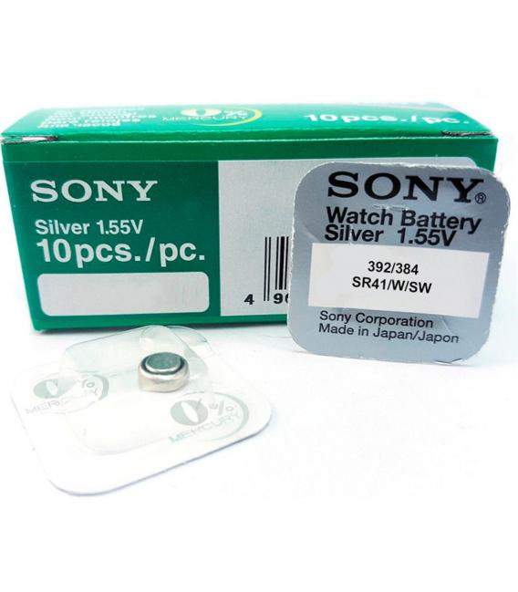 Pilas de boton Sony bateria original Oxido de Plata SR41 en blister 5X Unidades