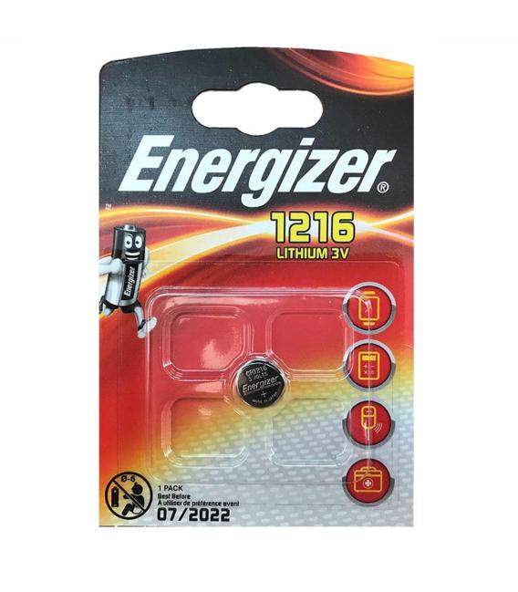 Pila de boton Energizer bateria original Litio CR1216 3V en blister 1X Unidad