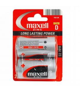 Pilas Maxell bateria original Salina Manganeso Tipo D R20 1.5V blister 2X Uds