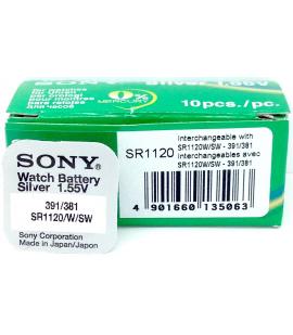 Pila de boton Sony bateria original Oxido de Plata SR1120 1.55V blister 1X Unidad