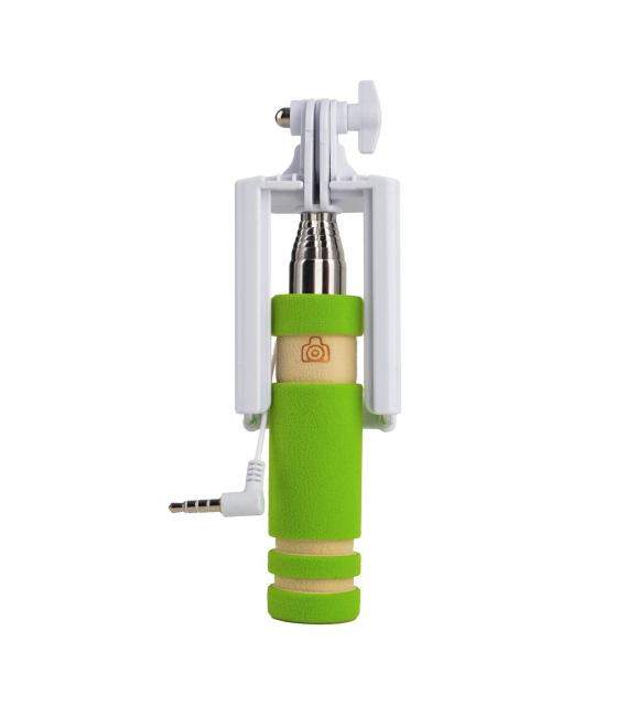 Mini Palo Selfie Selfi Universal Extensible sin Pilas ni Mando de Color Verde