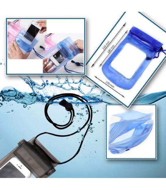 Funda Acuática Universal para móvil Bolsa Estanca Impermeable Sumergible Negra