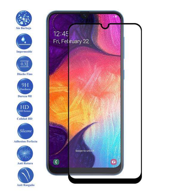 Protector de Cristal Templado Completo 3D 9H para Galaxy A10 Elige Color