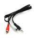 Cable Audio Mini Jack 3.5 mm macho a 2 RCA Macho 1 metro auriculares estereo - thumbnail 1