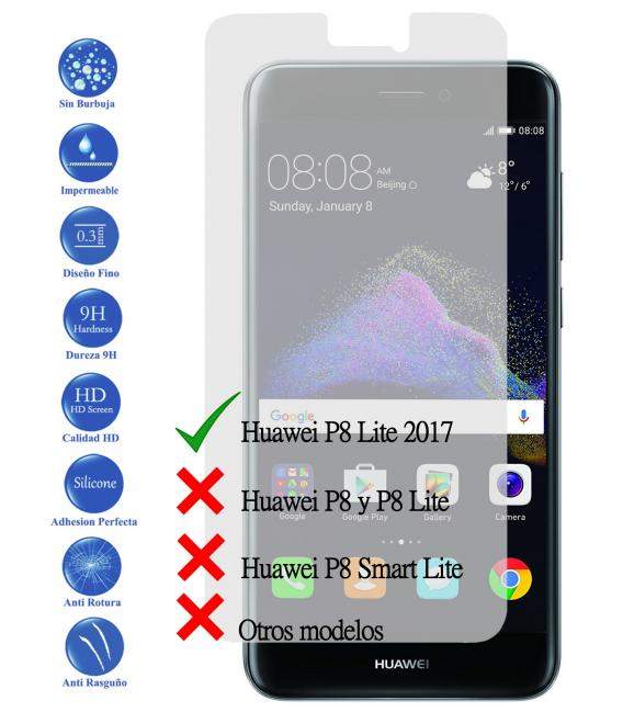Protector de Pantalla Cristal Templado Vidrio 9H para Huawei Ascend P8 Lite 2017
