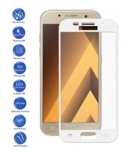 Protector de Pantalla Cristal Templado Curvo para Samsung Galaxy A3 2017 Blanco