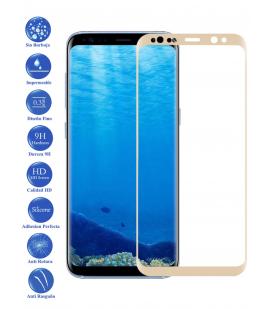 Protector de Pantalla Cristal Templado Curvo 3D para Samsung Galaxy S8 Dorado