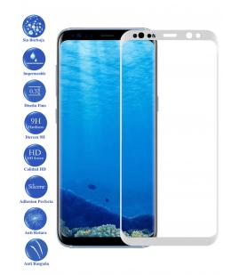 Protector de Pantalla Cristal Templado Curvo para Samsung Galaxy S8 Plus Blanco
