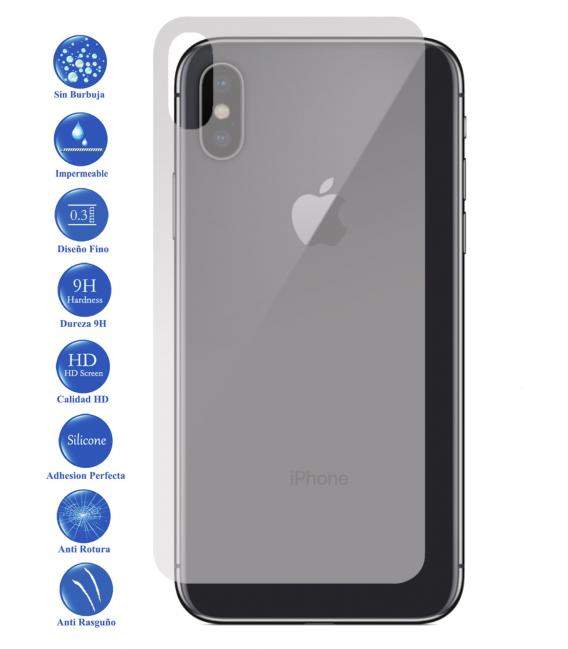 Protector de Pantalla Cristal Templado Vidrio 9H para Apple Iphone X 10 Trasero