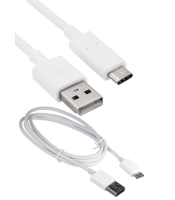 Cable de carga datos para movil Micro USB-C Tipo C 3.1 a USB 2.0 2 Metros Blanco