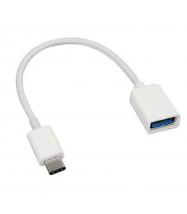 Cable Adaptador de datos Micro USB-C Tipo C 3.1 Macho a OTG USB 3.0 Hembra Blanco