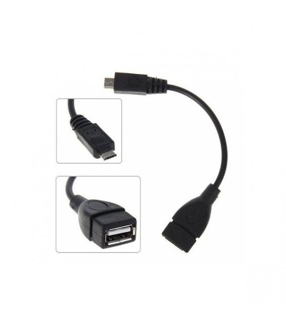 CABLE ADAPTADOR HOST OTG USB 2.0 HEMBRA A MICRO USB MACHO PARA BQ AQUARIS E4.5 