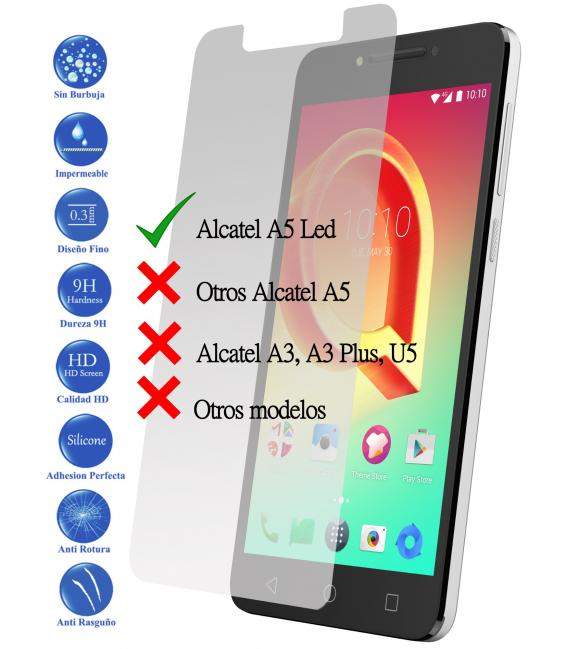 Protector de Pantalla Cristal Templado Vidrio 9H Premium para Alcatel A5 Led 5.2