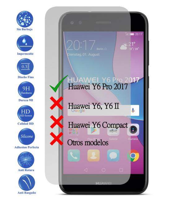 Protector de Cristal Templado Huawei Y3 II Y5 Y5 II Y6 II Y7 Y9 2017 2018 2019