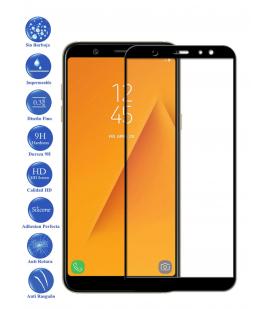 Protector de Pantalla para Galaxy A6 2018 Negro Completo Cristal Templado Curvo