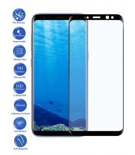 Protector de Pantalla para Galaxy S8 Plus 6.2 Negro Completo Cristal Templado