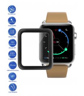 Protector de Pantalla para Iphone Iwatch 42 Negro Completo Cristal Templado