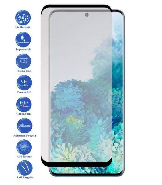 Protector de pantalla Galaxy S20 NEGRO de Cristal Templado Vidrio 9H para movil - Todotumovil
