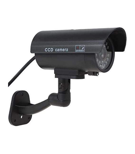 Camera Dummy CCTV cámara de seguridad falsa para interiores y exteriores con luz LED intermitente