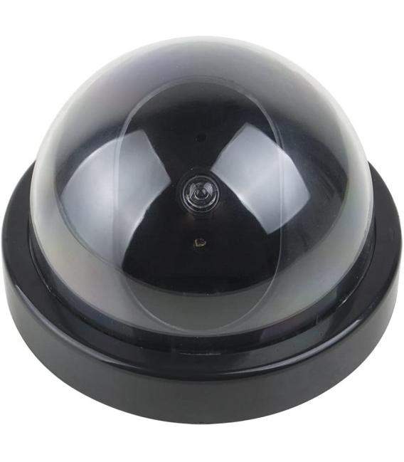 Cámara de seguridad simulada de cúpula de aspecto real para exteriores e interiores con luz intermitente