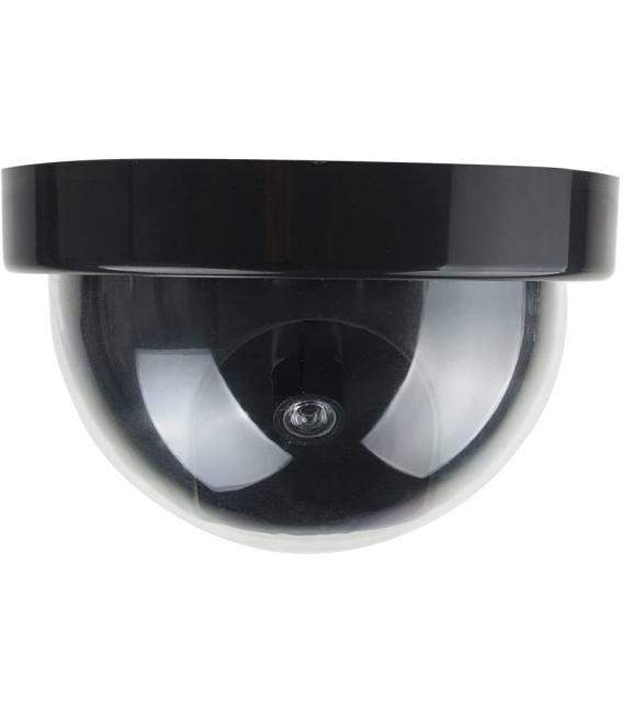 Cámara de seguridad simulada de cúpula de aspecto real para exteriores e interiores con luz intermitente