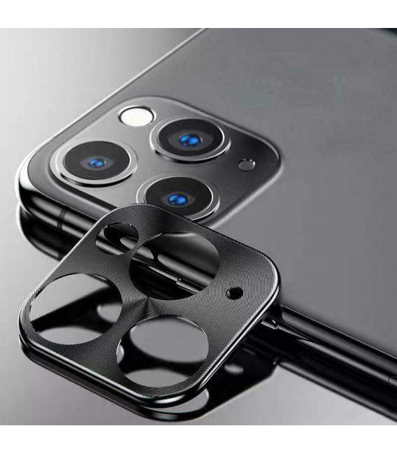 Protector para lente de cámara Iphone 11 Pro/11 Pro Max anti arañazos y golpes en color negro compatible con fundas
