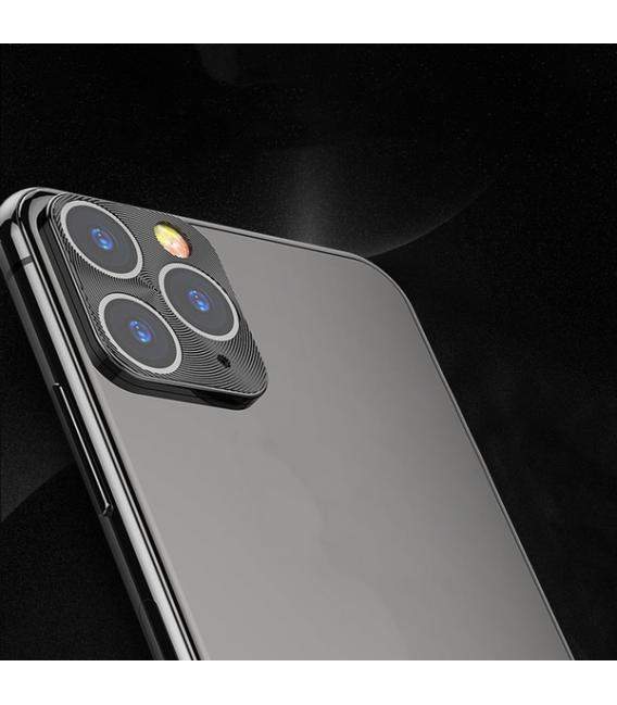 Protector para lente de cámara Iphone 11 Pro/11 Pro Max anti arañazos y golpes en color negro compatible con fundas