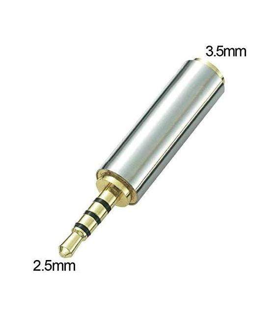 Adaptador conversor Mini Jack 2,5mm estéreo macho a Micro Jack 3.5 mm estéreo hembra