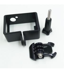 Marco de plástico para cámara SJ4000 y SJ4000 wifi en color negro, incluye marco, tornillo y hebilla.