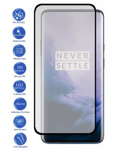 Protector de pantalla One Plus 7T Pro Negro de Cristal Templado Vidrio 9H para movil - Todotumovil