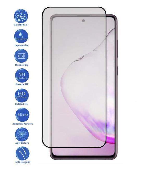 Protector de pantalla Samsung Galaxy note 10 lite Negro de Cristal Templado Vidrio 9H para movil - Todotumovil