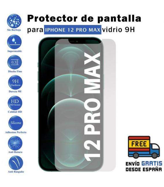 Protector de pantalla Iphone 12 max pro de Cristal Templado Vidrio 9H para movil - Todotumovil