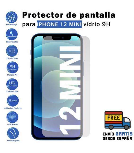 Protector de pantalla Iphone 12 mini de Cristal Templado Vidrio 9H para movil - Todotumovil