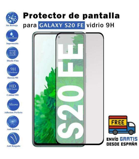 Protector de pantalla Samsung Galaxy s20 FE Negro de Cristal Templado Vidrio 9H para movil - Todotumovil
