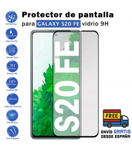 Protector de pantalla Samsung Galaxy s20 FE Negro de Cristal Templado Vidrio 9H para movil - Todotumovil