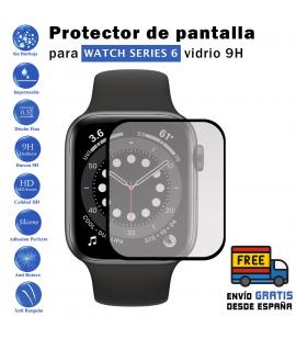 Protector de pantalla Apple watch series 6 44 mm Negro de Cristal Templado Vidrio 9H para movil - Todotumovil