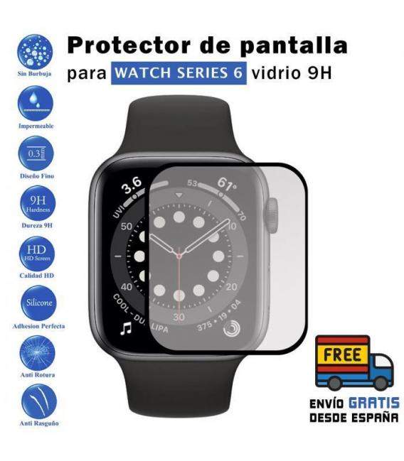Protector de pantalla Apple watch series 6 40 mm Negro de Cristal Templado Vidrio 9H para movil - Todotumovil