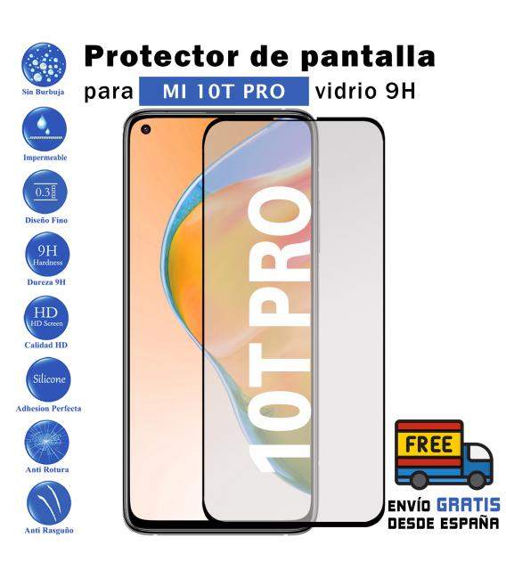 Protector de pantalla Xiaomi Mi 10T pro Negro de Cristal Templado Vidrio 9H para movil - Todotumovil